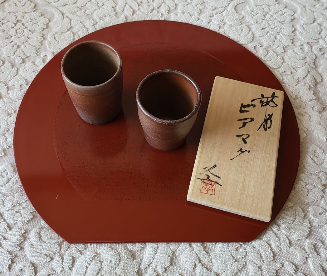 備前焼 ビアマグ 木箱付き