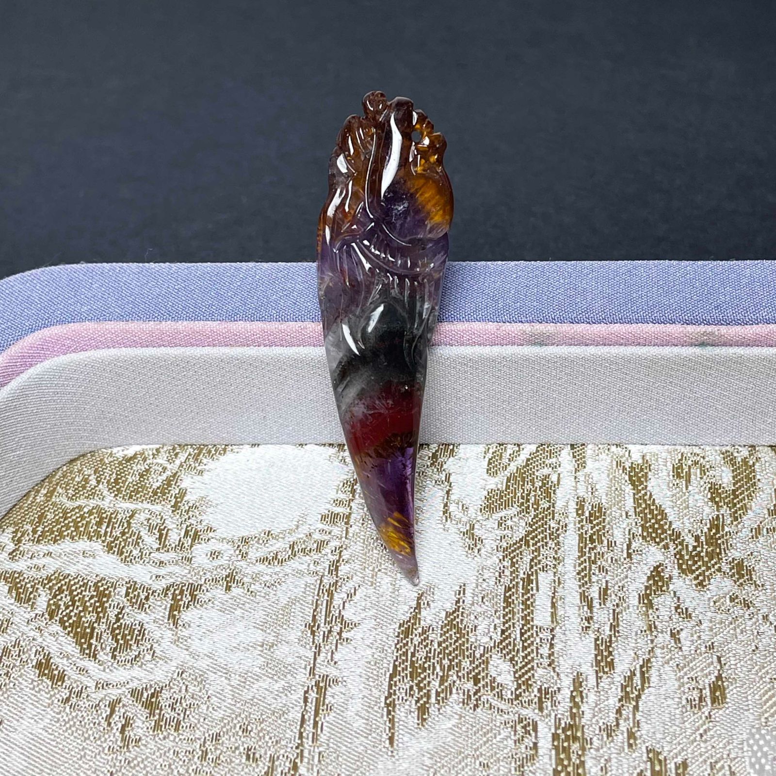 EU製 オーロラクォーツ23 ペンダント パワーストーン 天然石 金運 浄化 開運 プレゼント 53.9*14.6*8mm ZZ1555