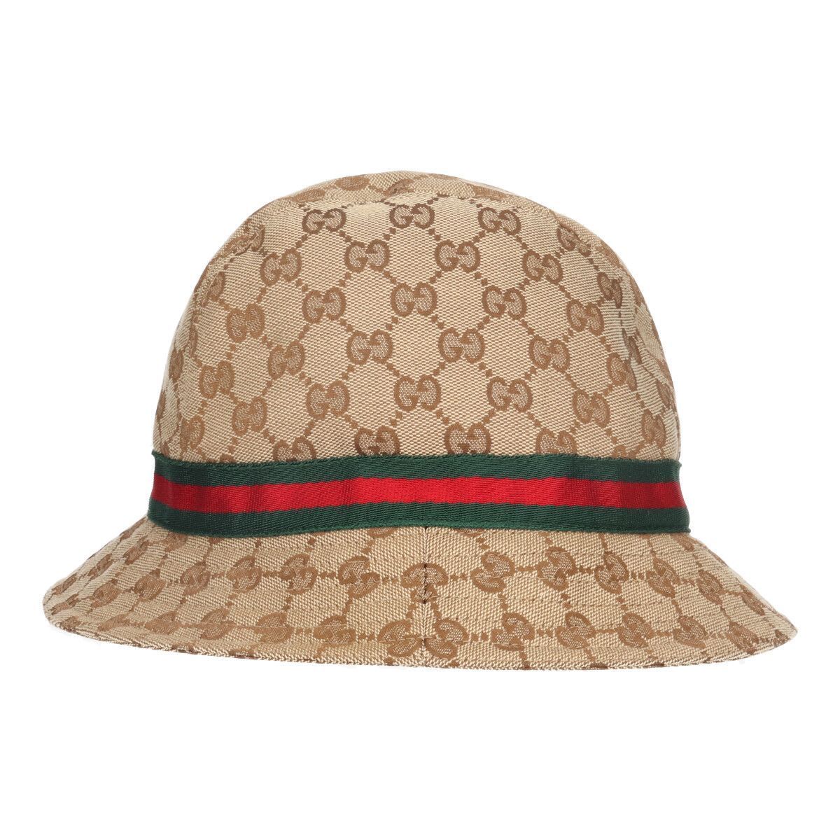 中古】 GUCCI グッチ GGキャンバス シェリーライン バケットハット M