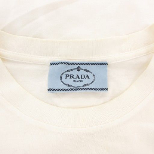 プラダ PRADA Tシャツ カットソー 半袖 クルーネック 三角タグ S 白  