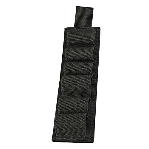 ブラック RISACCA ショットシェル型 M870用 6連 ショットシェルホルダー マジックテープ タイプ 1000Dナイロン製 (ブラック)