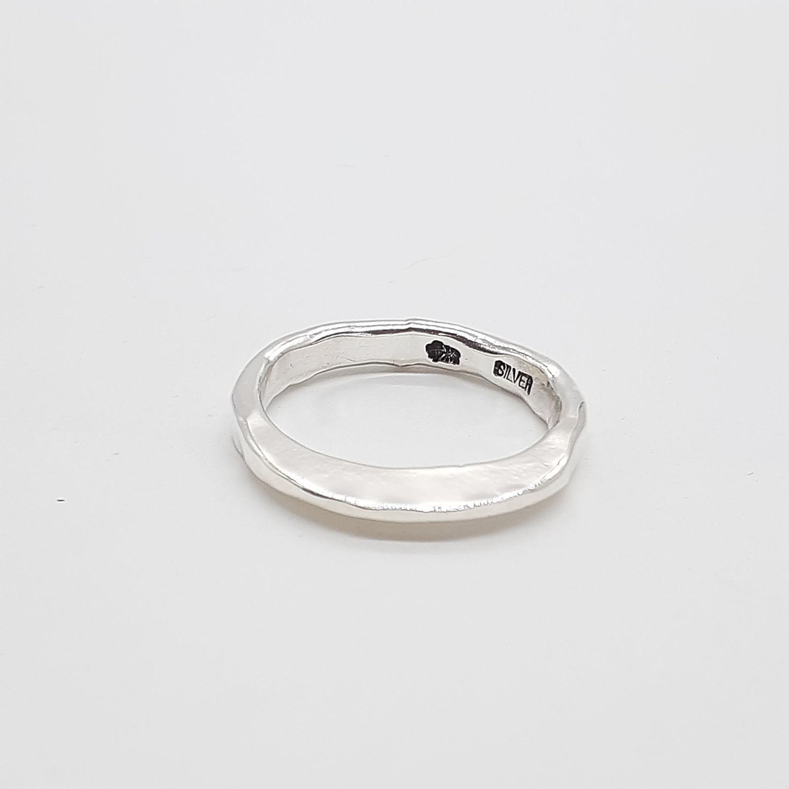 市松 イチマツ リング SILVER シルバー 槌目 フラット