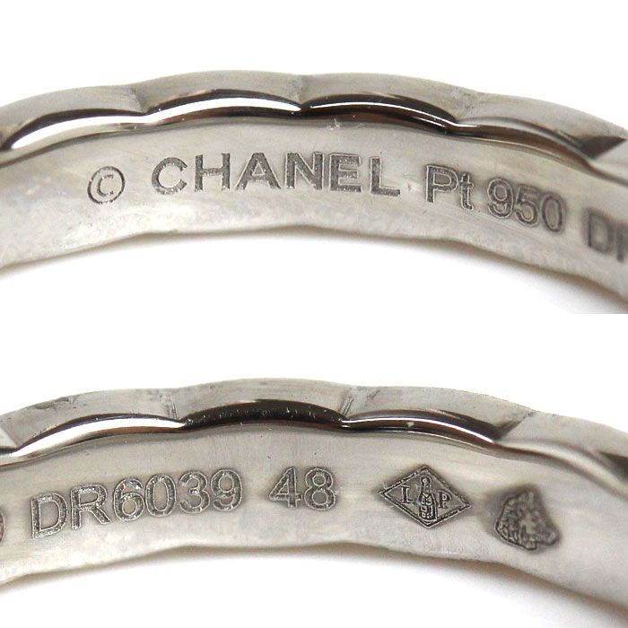 CHANEL CHANEL シャネル Pt950プラチナ ココクラッシュ 5P ダイヤ リング・指輪 J11355 ダイヤモンド 7.5号 48 3.9g レディース  美品