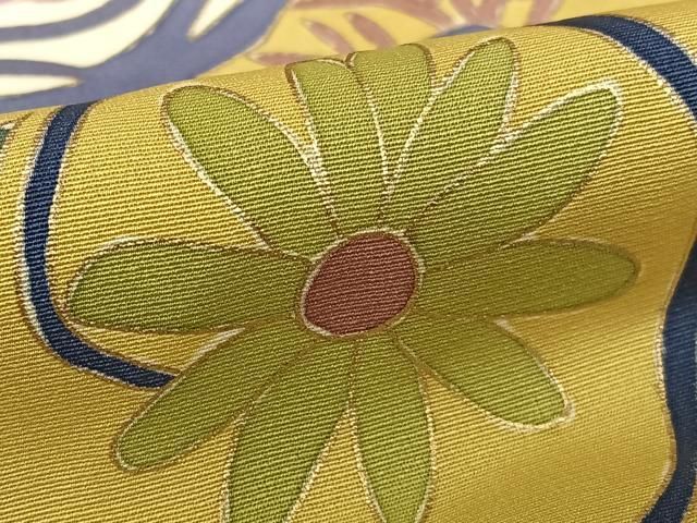 平和屋着物○京友禅作家 米沢新之助 訪問着 駒刺繍 花唐草文 金彩 正絹