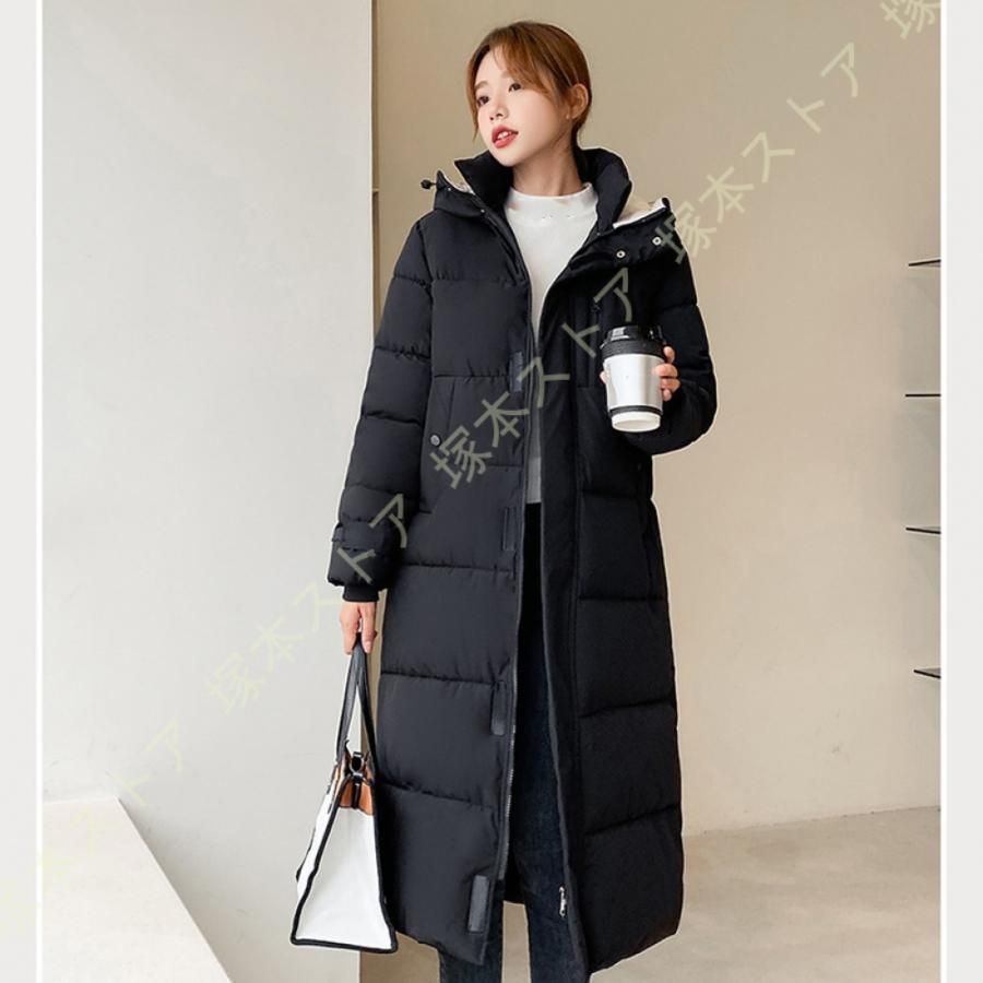 レディース ダウンジャケット 冬 厚手 防寒服 アウトドア ロングコート フードコート 無地 防風 柔らかい 中綿コート 軽量 通勤 通学 ファッション 暖かい