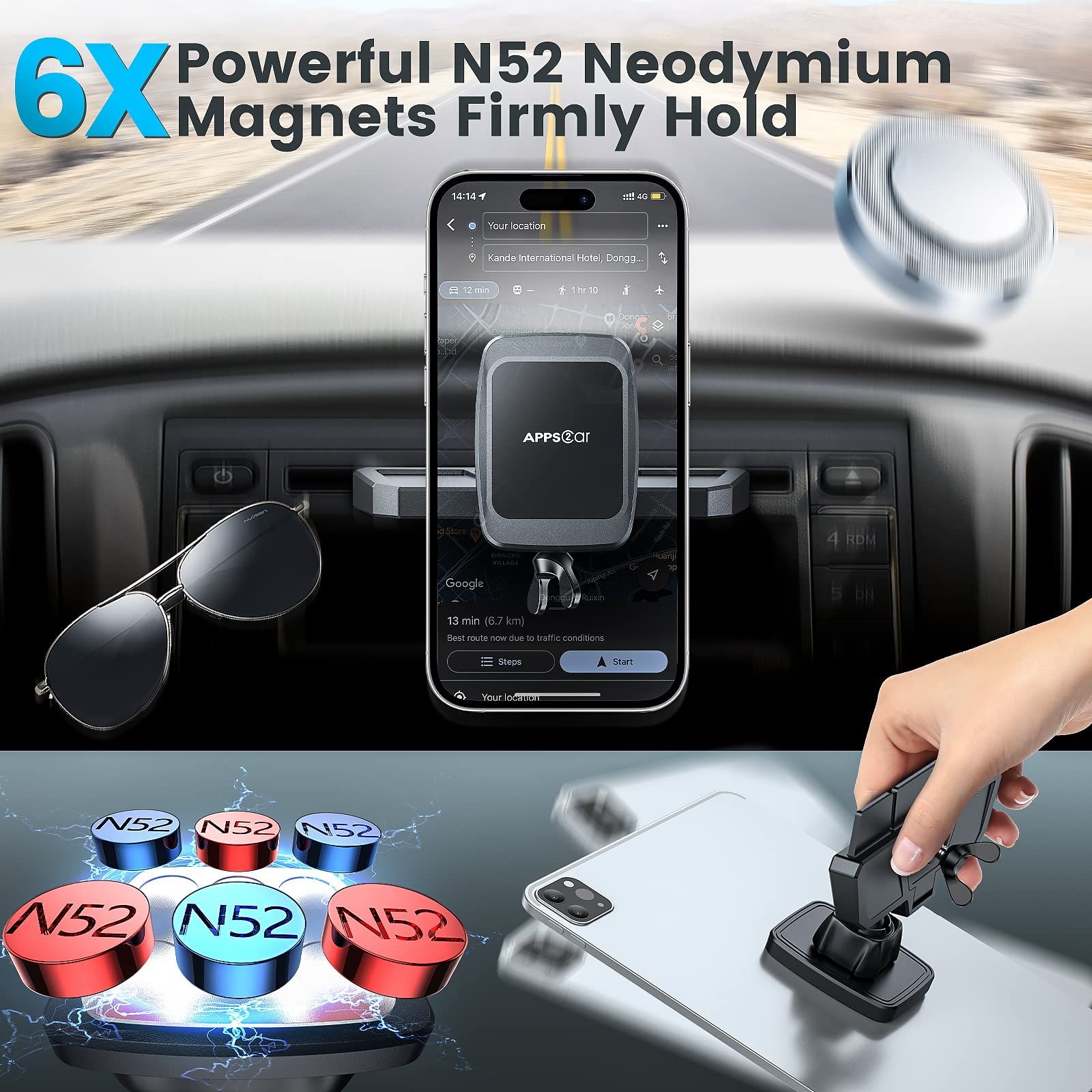 磁気ユニバーサルCDスロット車載電話マウント APPS2カーCDプレーヤーCD電話ホルダー
