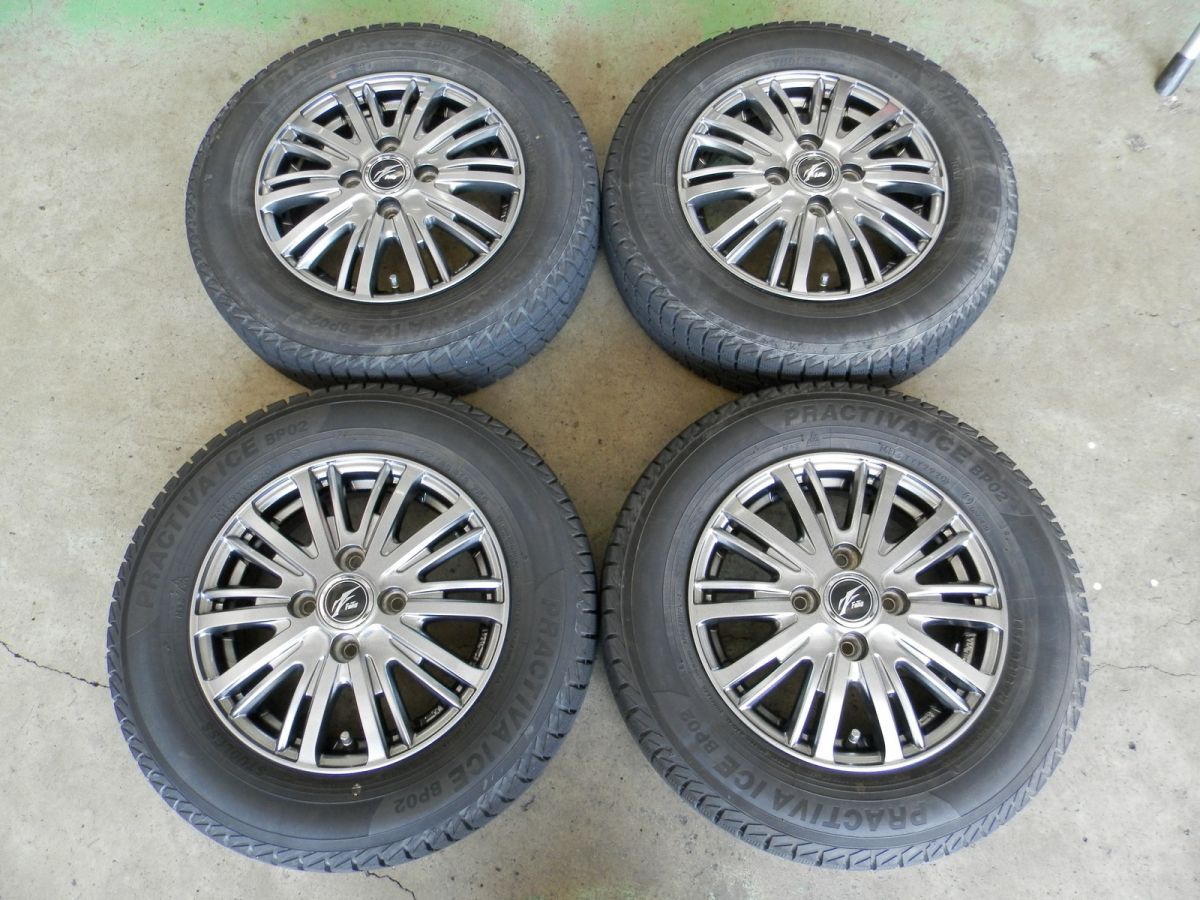 タント Fang 13インチ 社外アルミホイール付スタッドレスタイヤ 4本SET 145 80R13 2020年製 4.0J 45 4H 100 軽自動車