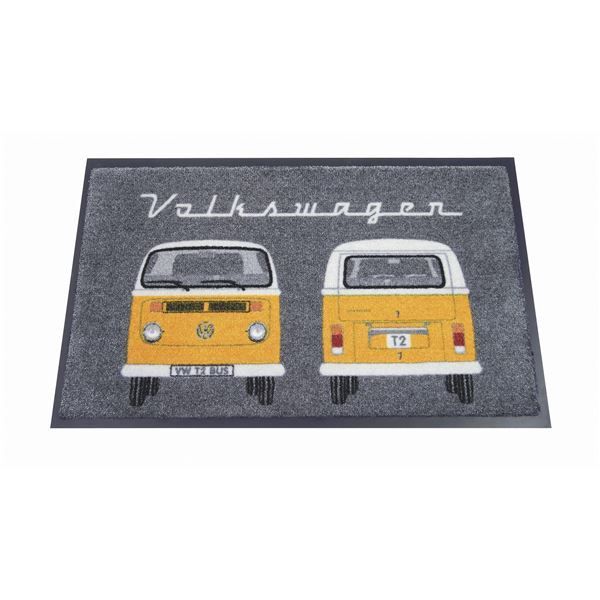 VW Collection ドアマット 玄関マット T2バス フロント-リア オレンジ T2DM01