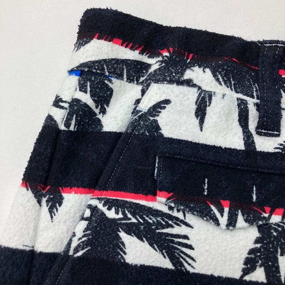 ボーダー×ヤシの木総柄 ネイビー系