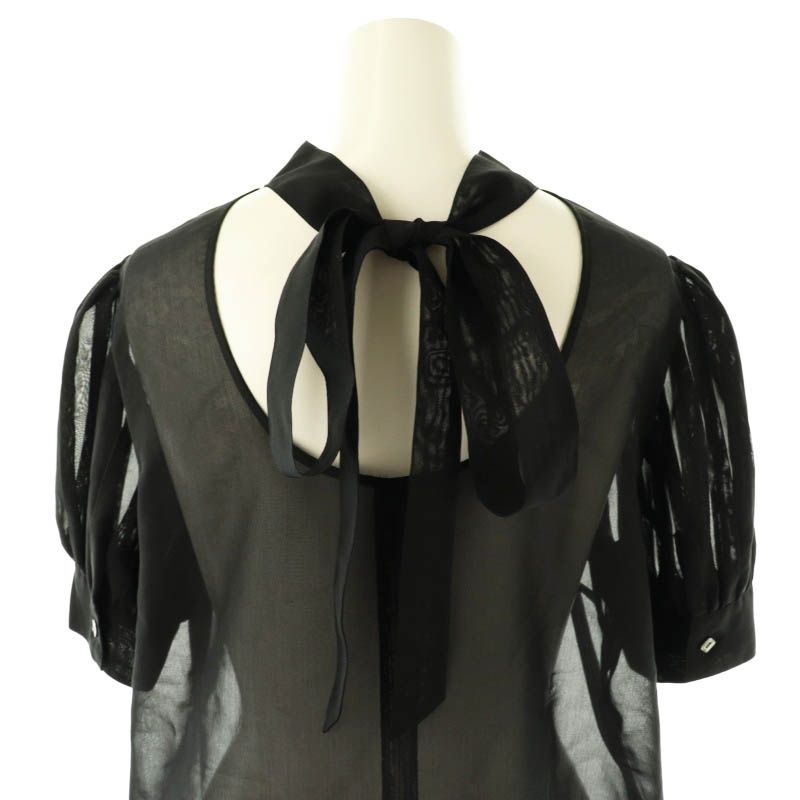 ブラウス シャツ 「BORDERS at BALCONY/ボーダーズアットバルコニー」PUFF SLEEVE SHEER BLOUSE/パフスリーブシ BORDERS at BALCONY ブラウス シャツ 「BORDERS BALCONY