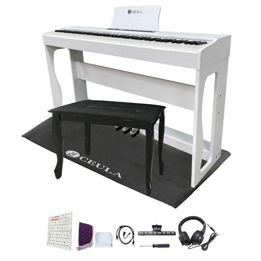 マーケット 1336 CEULA 電子ピアノ ホワイト 88鍵 MIDI Bluetooth