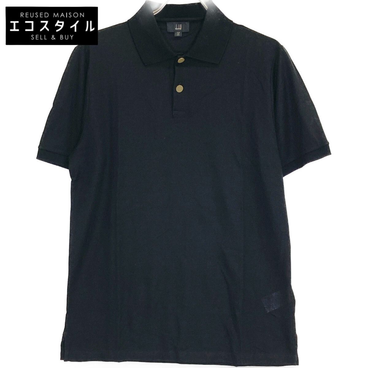 Dunhill ダンヒル ブラック シルク ポロシャツ M