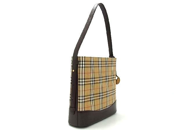 □新品同様□ BURBERRY バーバリー ノバチェック キャンバス×レザー