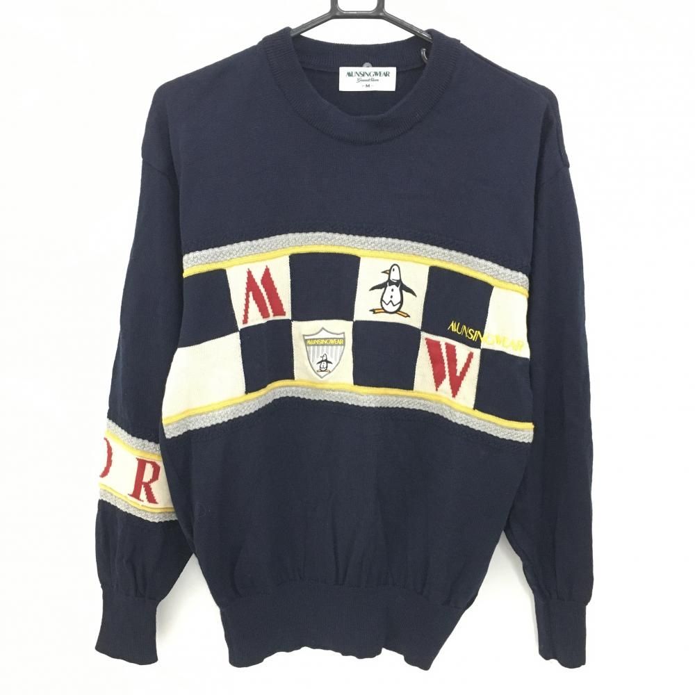 美品】マンシングウェア セーター ネイビー×ベージュ ニット ウール100％ レディース M ゴルフウェア Munsingwear - メルカリ