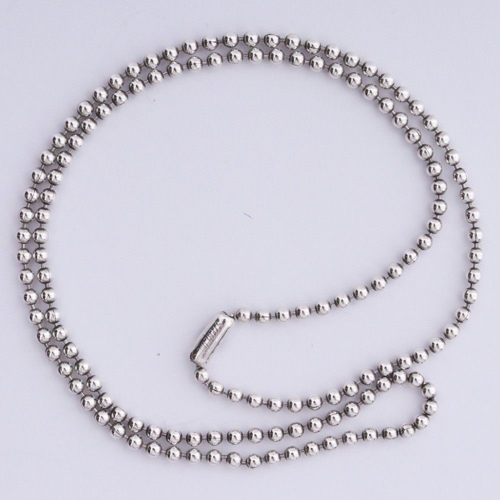 美品 CHROME HEARTS シルバー ボール チェーンネックレス 64cm CHROME HEARTS クロムハーツ（原本無） フローラル ボール