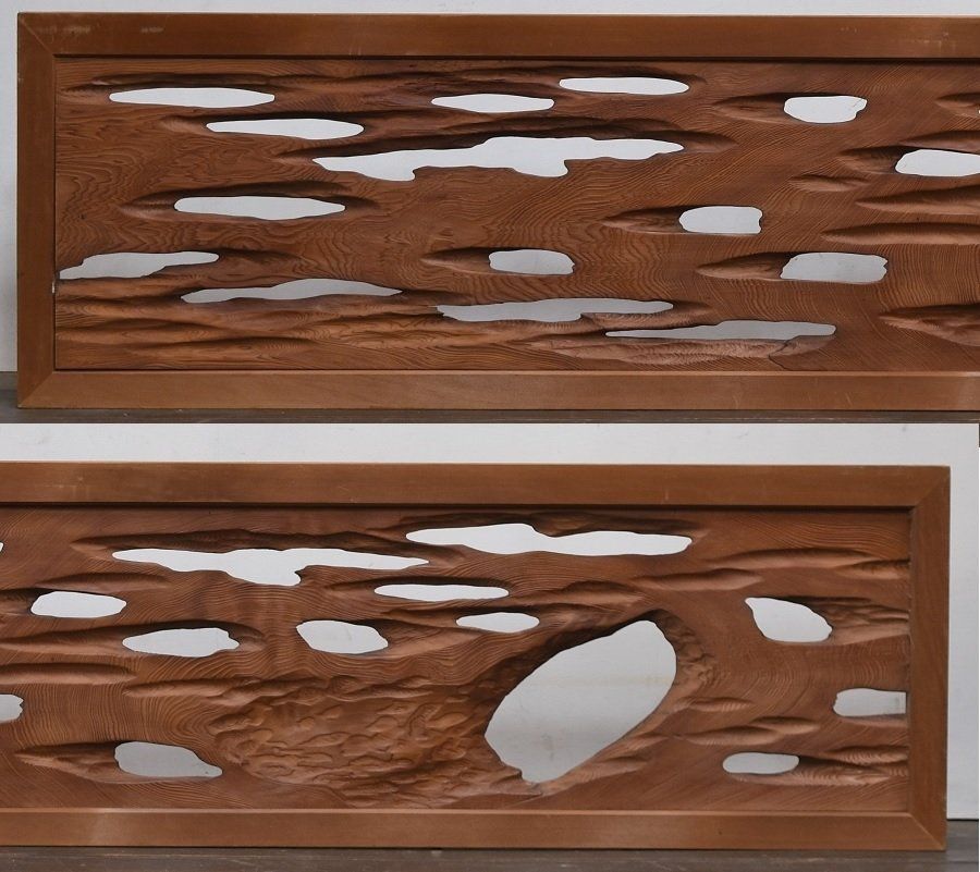 蔵A2000 建具 欄間 屋久杉 透かし 一対