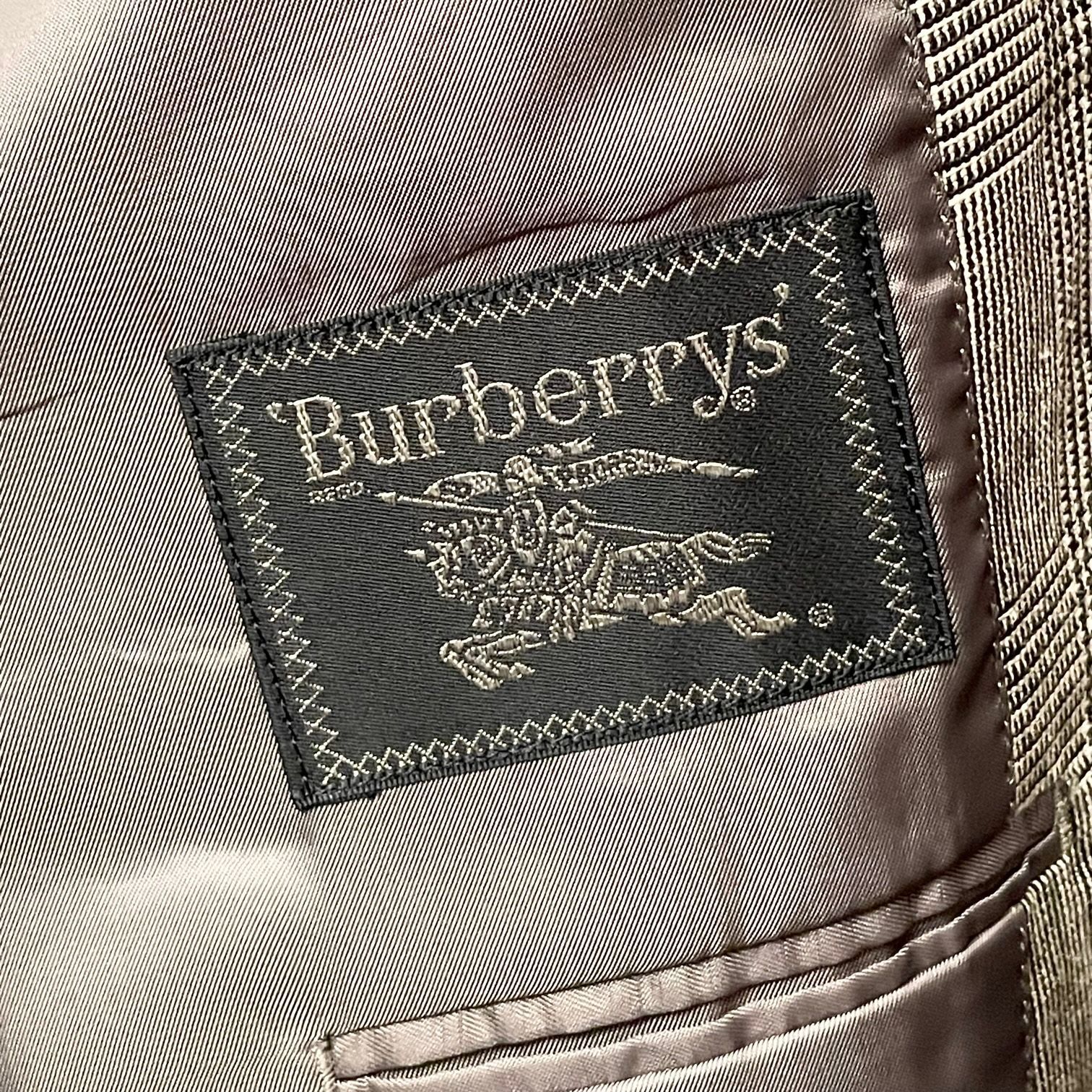 希少 VINTAGE BURBERRYS グレンチェック柄リネンテーラードジャケット