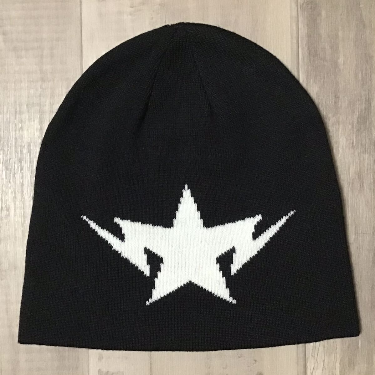 BAPE TWIN STA ニット帽 ビーニー black a bathing ape BAPESTA Beanie エイプ ベイプ アベイシングエイプ スター star 帽子