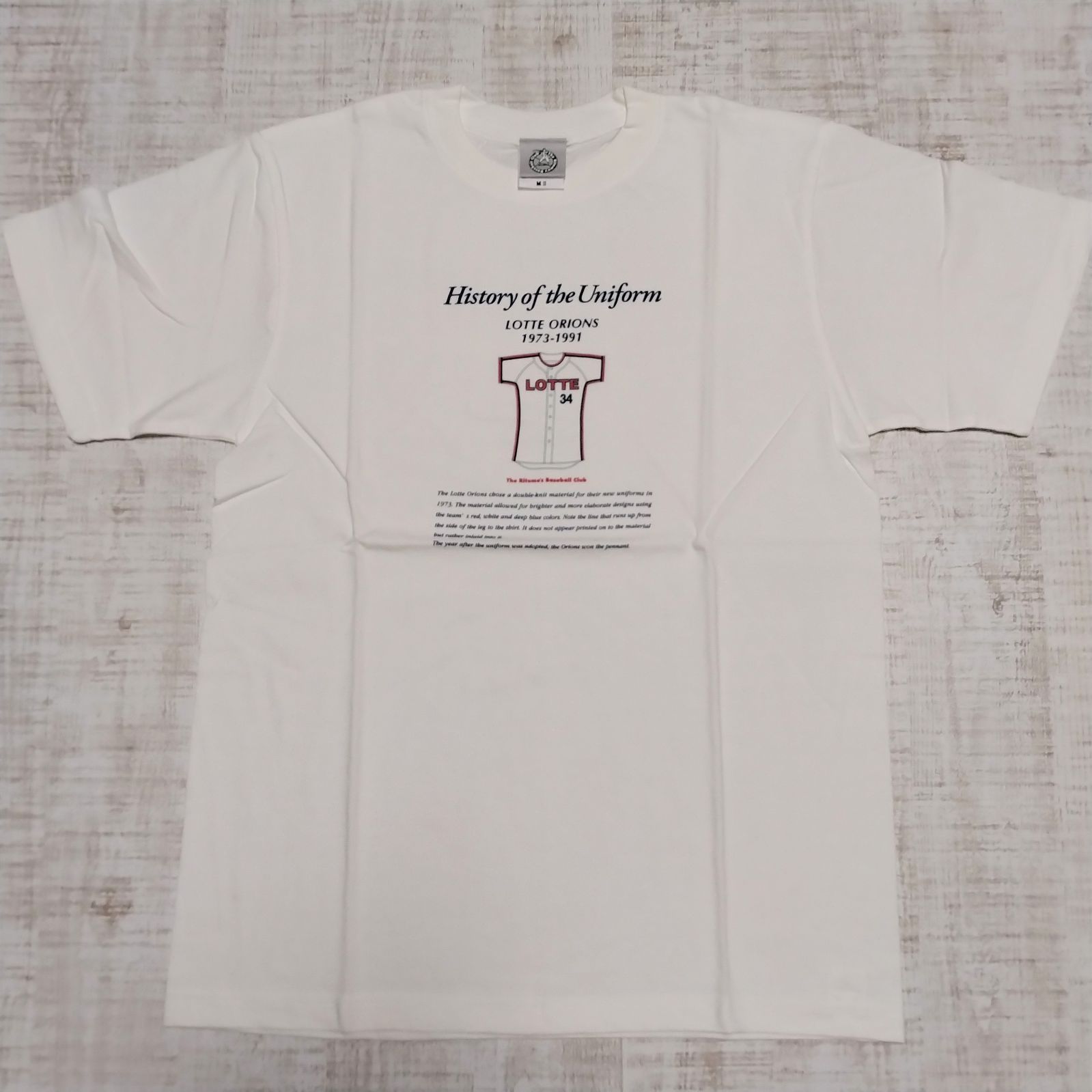 新品 球団承認 ロッテオリオンズ ユニフォーム物語 Tシャツ 白 Мサイズ Lサイズ XLサイズ The Ritomos Baseball club  - メルカリ