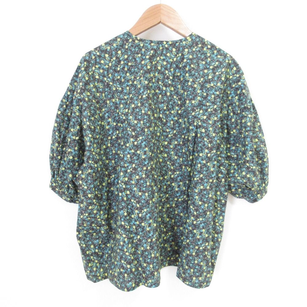 Drawer - ドゥロワー　ブラウス　美品 美品 Drawer ドゥロワー フラワープリント パフスリーブブラウス