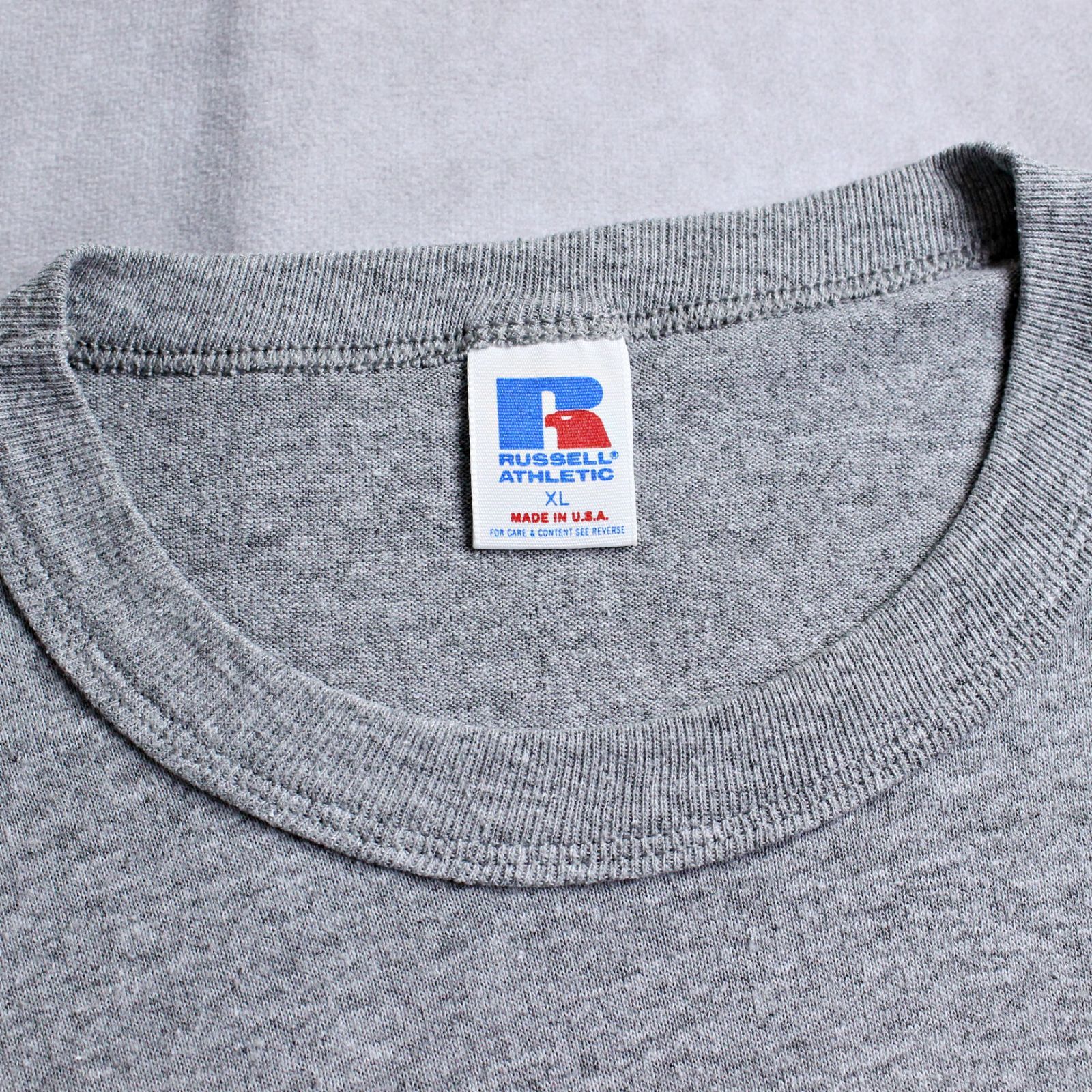 90s USA製 ラッセルアスレティック シングルステッチ Tシャツ M グレー Russell Athletic - 90s USA製 ラッセルアスレティック シングル