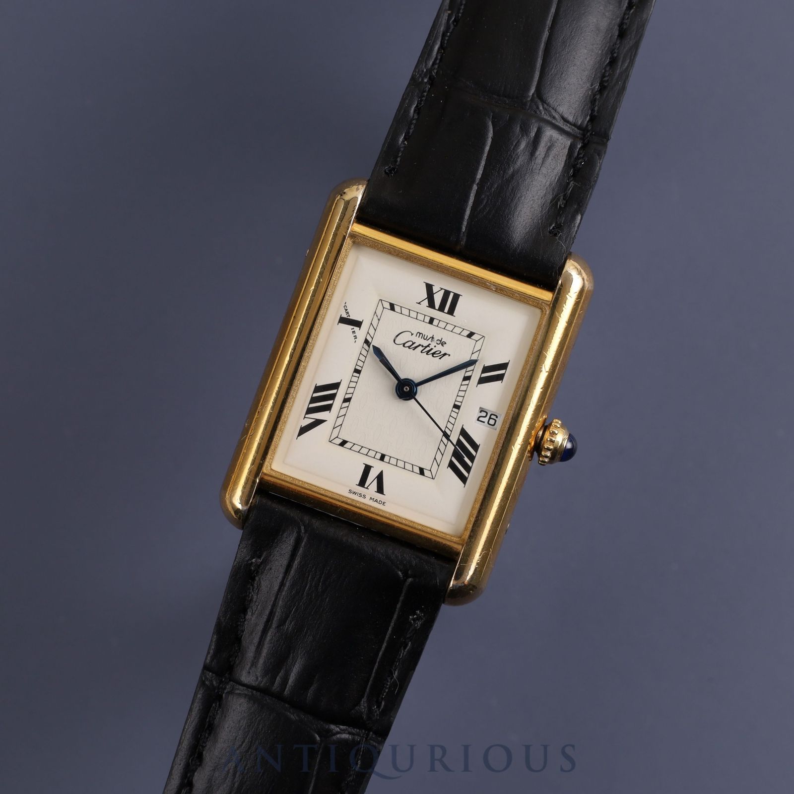 CARTIER カルティエ マストタンク GM（XL） デイト W1013754 / 2413 クォーツ Cal.687 SV925 革 純正バックル（ GP）飛びローマCC文字盤 箱 説明書 - メルカリ