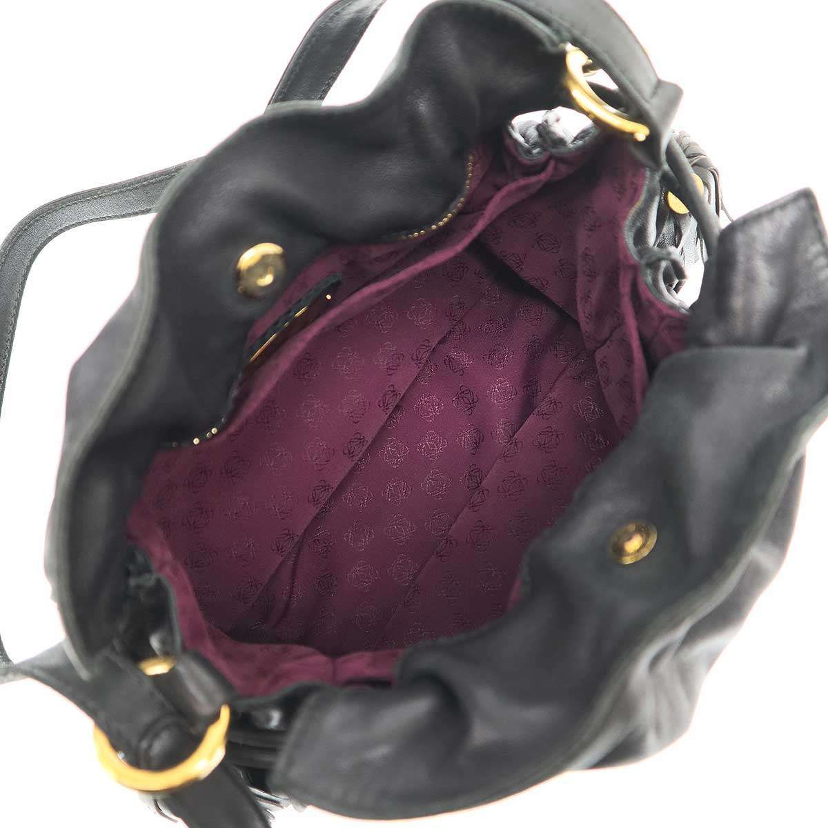 LOEWE ロエベ フラメンコ22 レザータッセルショルダーバッグ ブラック 