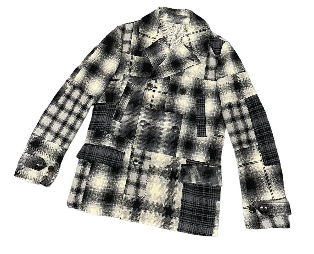 NUMBER (N)INE 07AW 再構築 パッチワーク チェック Pコート - メルカリ