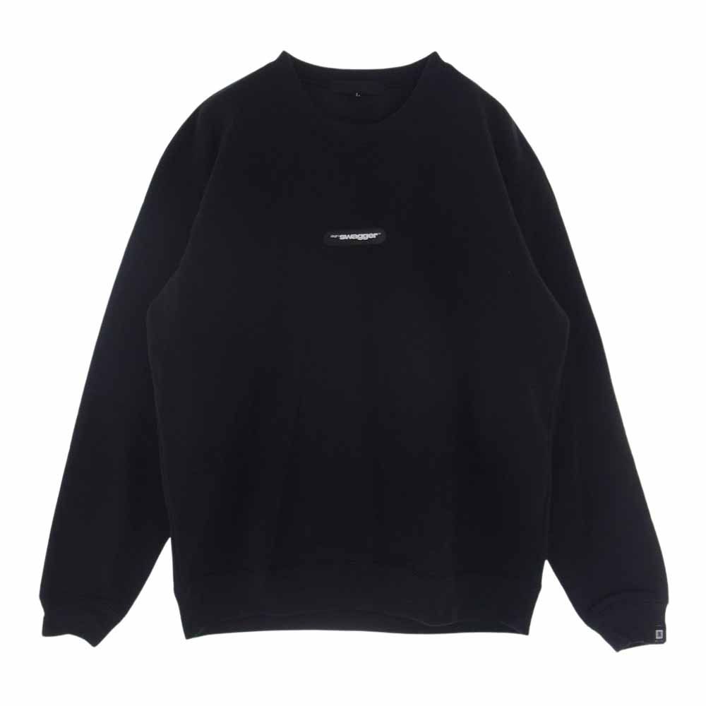 SWAGGER スワッガー スウェット SWGLSH-492 ロゴ プリント クルーネック スウェット ブラック ブラック系 L【中古】