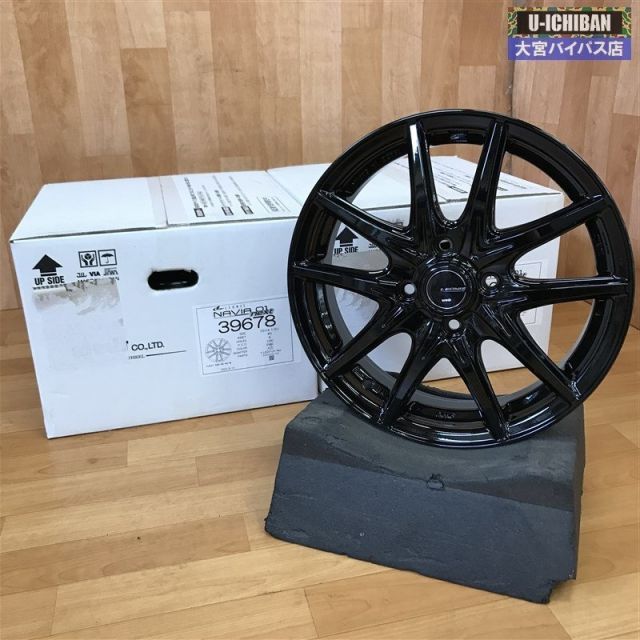 展示処分 レオニス ナヴィア04 4.5 - 15 +45 4H100 ホイール 4本 1台分 スペーシア タント ウェイク デイズ N－BOX 軽自動車 新品 未使用 15インチ 4H100 4.5J +45アルミホイール1本 アトレーワゴン S320系