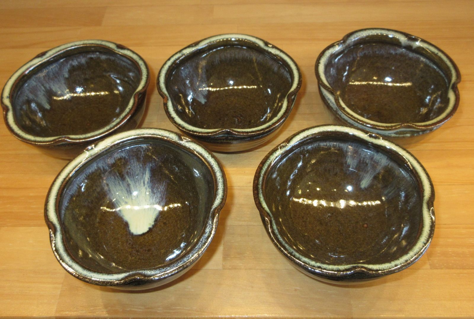 逢絢亭 茶道具 懐石道具 向付 高取焼 ふち花形 ５客 高取八仙 共箱入り