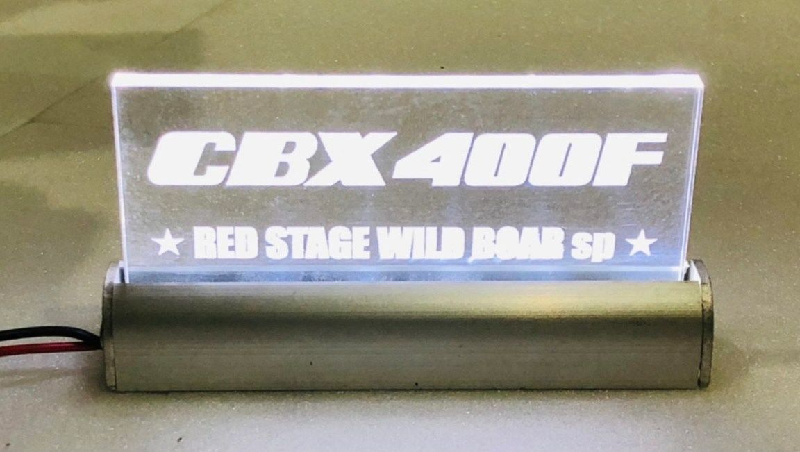 REDSTAGE オリジナル LEDスタンド クリアベース ホワイト 高さ5.5 横幅10.5 レッドステージ 旧車 BEET 当時物 LED スタンド クリア