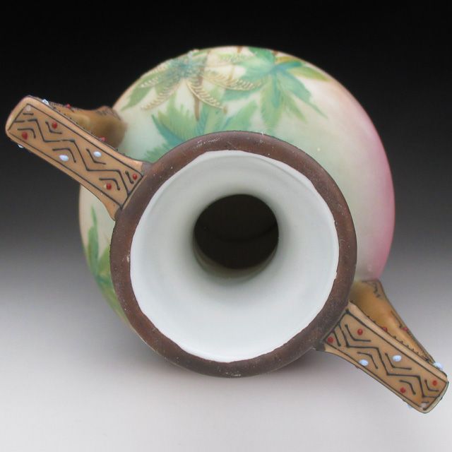 オールドノリタケ 盛り上げ草花水鳥絵 プレート 23cm