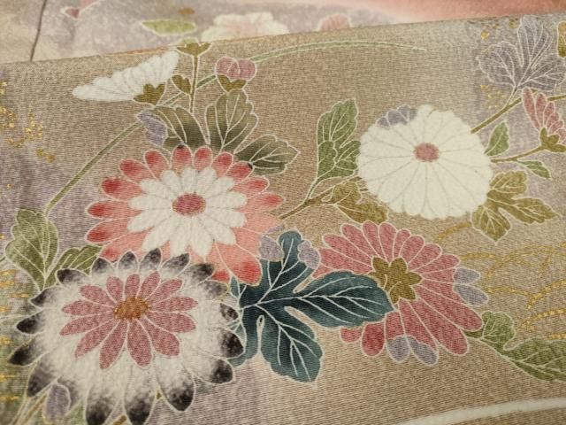 平和屋着物○訪問着 流水花文 暈し染め 金彩 正絹 逸品 AABE2501ck
