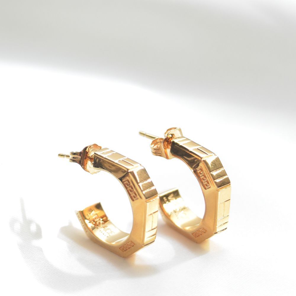 ヴェルサーチ ピアス グレカ キルティング イヤリング ゴールド