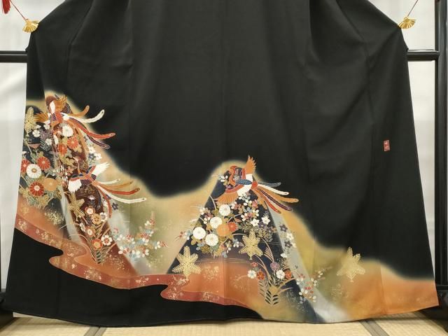 新品　楽焼　黒楽焼　鳳凰紋　作家物　落款あり 新品 楽焼 黒楽焼 鳳凰紋 作家物 落款あり