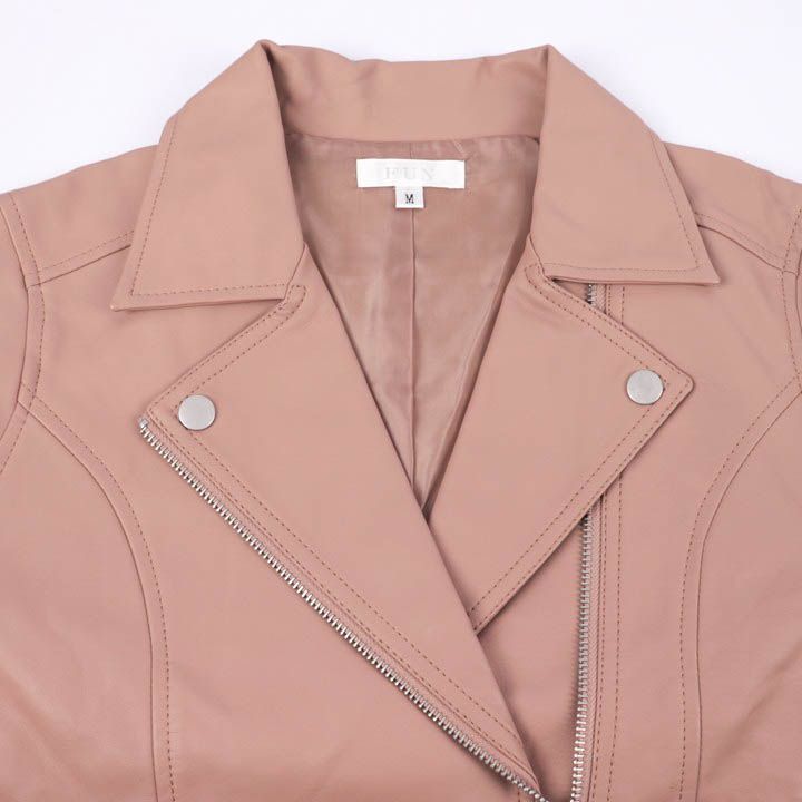 ファン FUN ライダースジャケット 無地 フェイクレザー 合皮