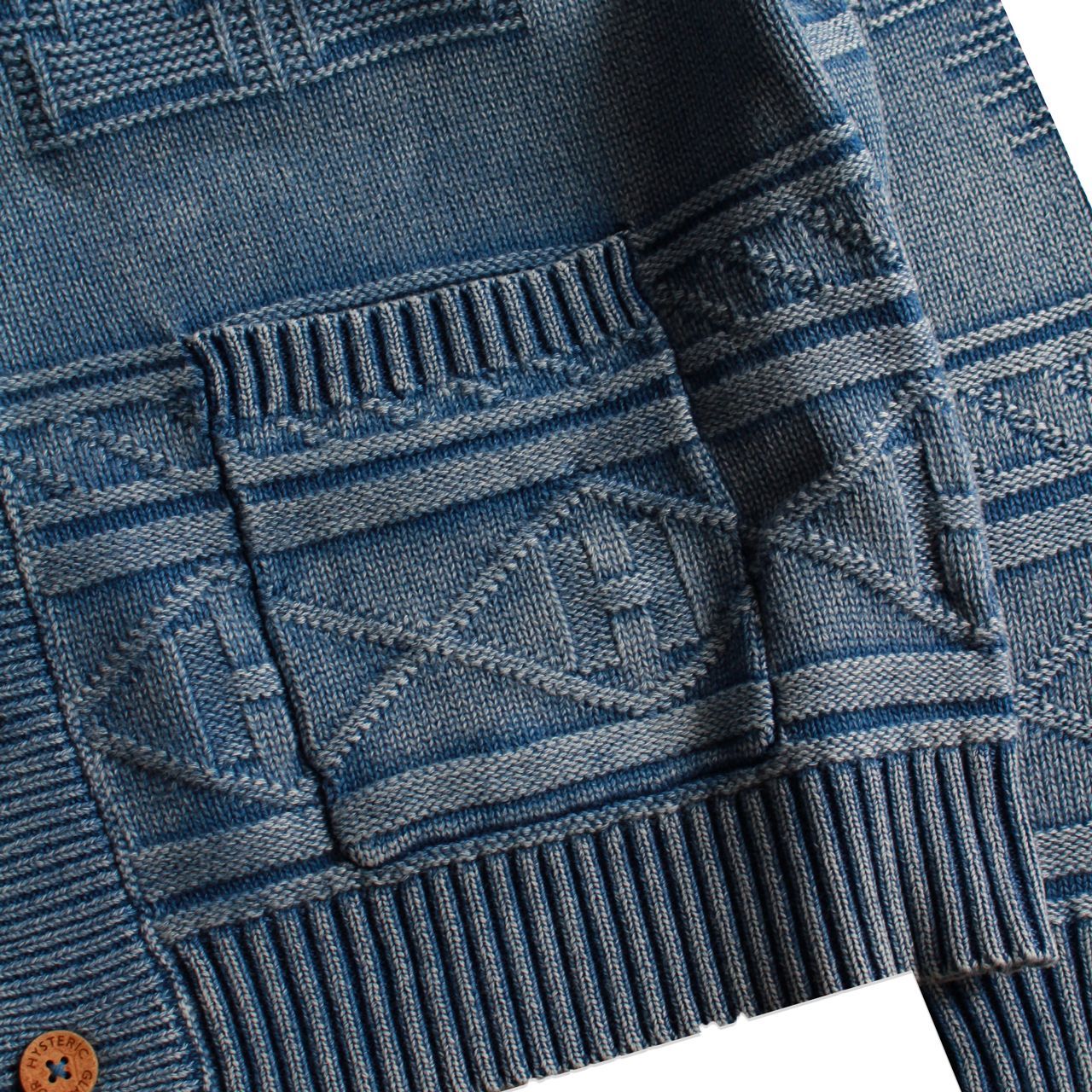 新品タグ付　original blues インディゴ染　ニットカーディガンM 新品タグ付 original blues インディゴ染 ニットカーディガンM
