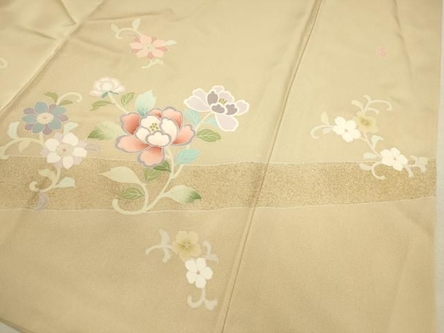 平和屋着物●訪問着　作家物　駒刺繍　草花文　暈し染め　金彩　正絹　逸品　CAAT9304dy 平和屋着物○訪問着 作家物 駒刺繍 草花文 暈し染め 金彩 正絹 逸品