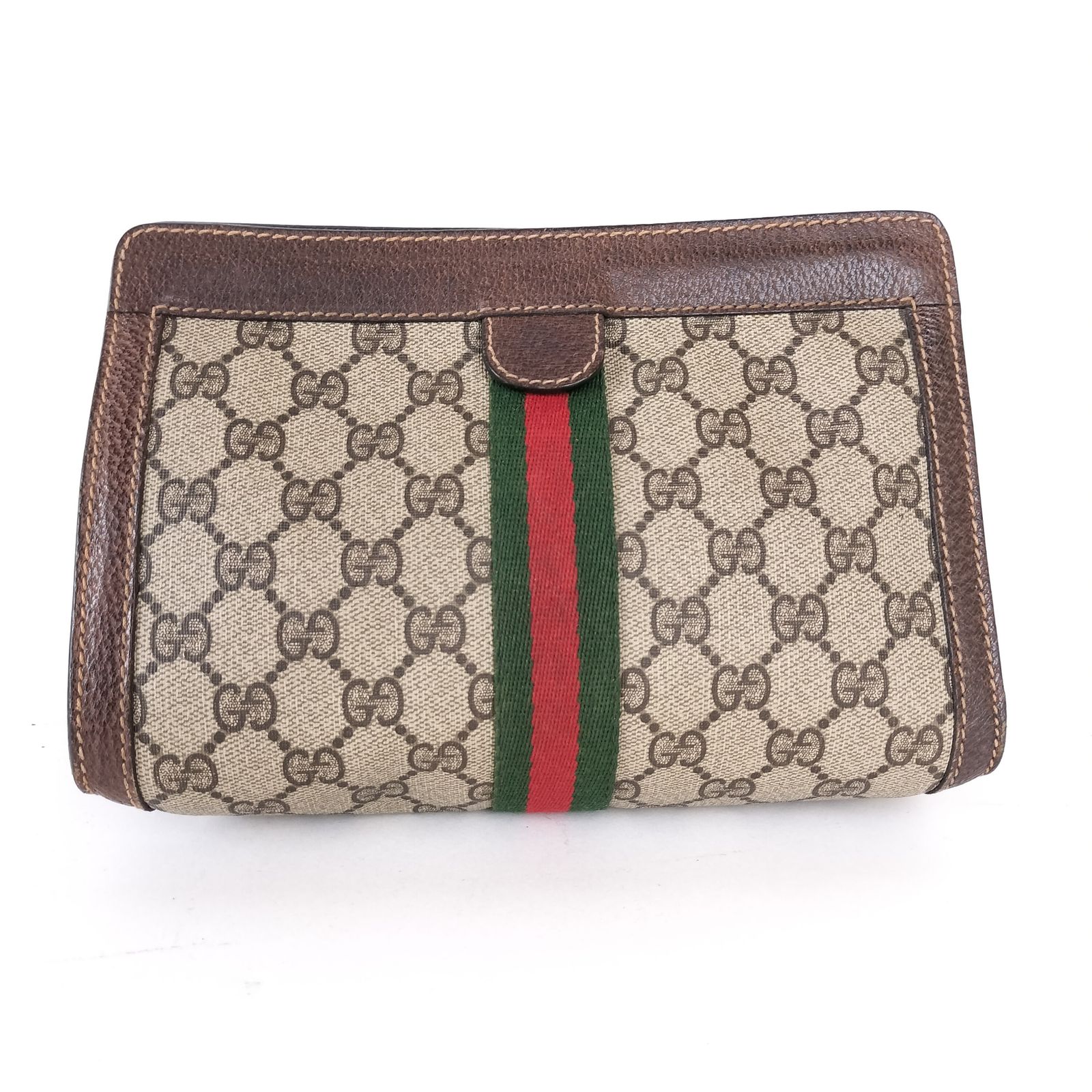 極美品 オールドグッチ PVC クラッチバッグ GG柄 シェリーライン 茶 極美品 オールドグッチ PVC クラッチバッグ GG柄 シェリーライン 茶