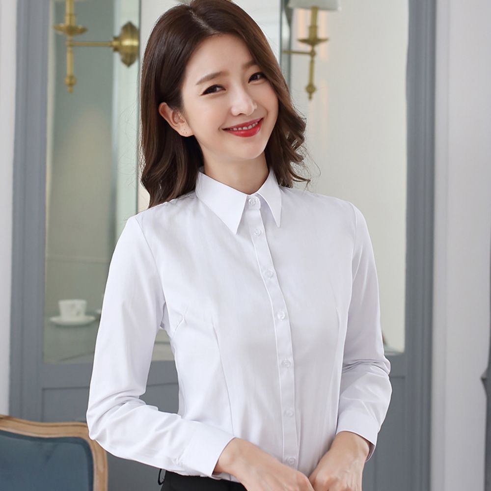 ☆ Cホワイト ☆ Mサイズ ☆ ブラウス シャツ 長袖 レディース