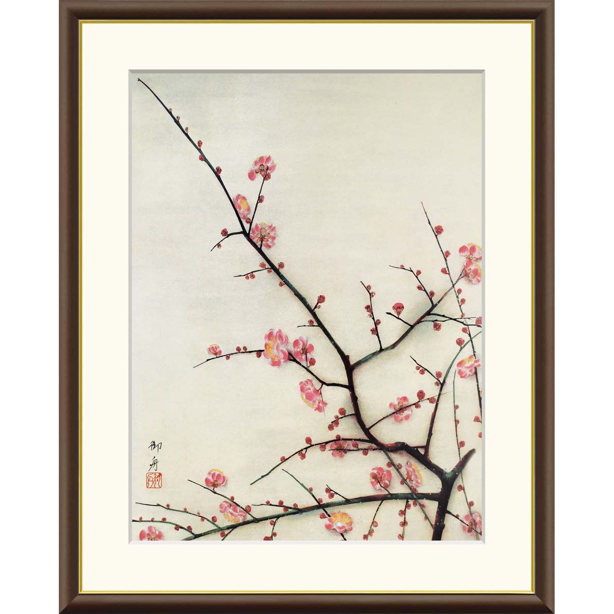 □ 油彩画「華」金愛子 金色フレーム F6 □ 油彩画「華」金愛子