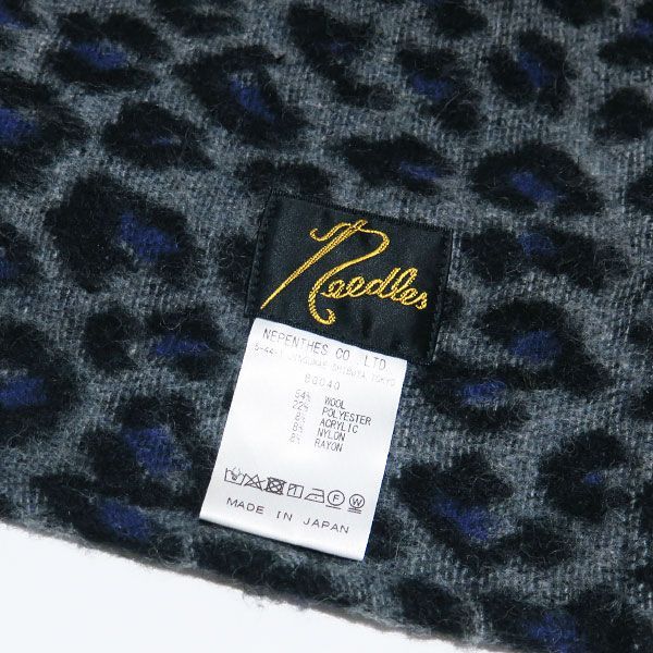 Needles ニードルズ レオパード ウール ストール BG040 グレー