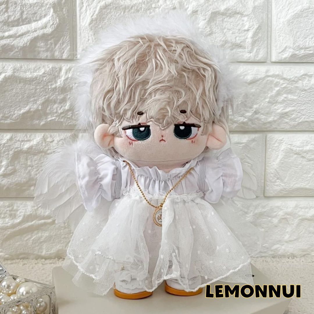 着せ替えぬいぐるみ 30cm ぬいぐるみ U1 骨入り 着せ替え ぬいぐるみ服 20cm ぬい服 翼 白天使 カチューシャ綿
