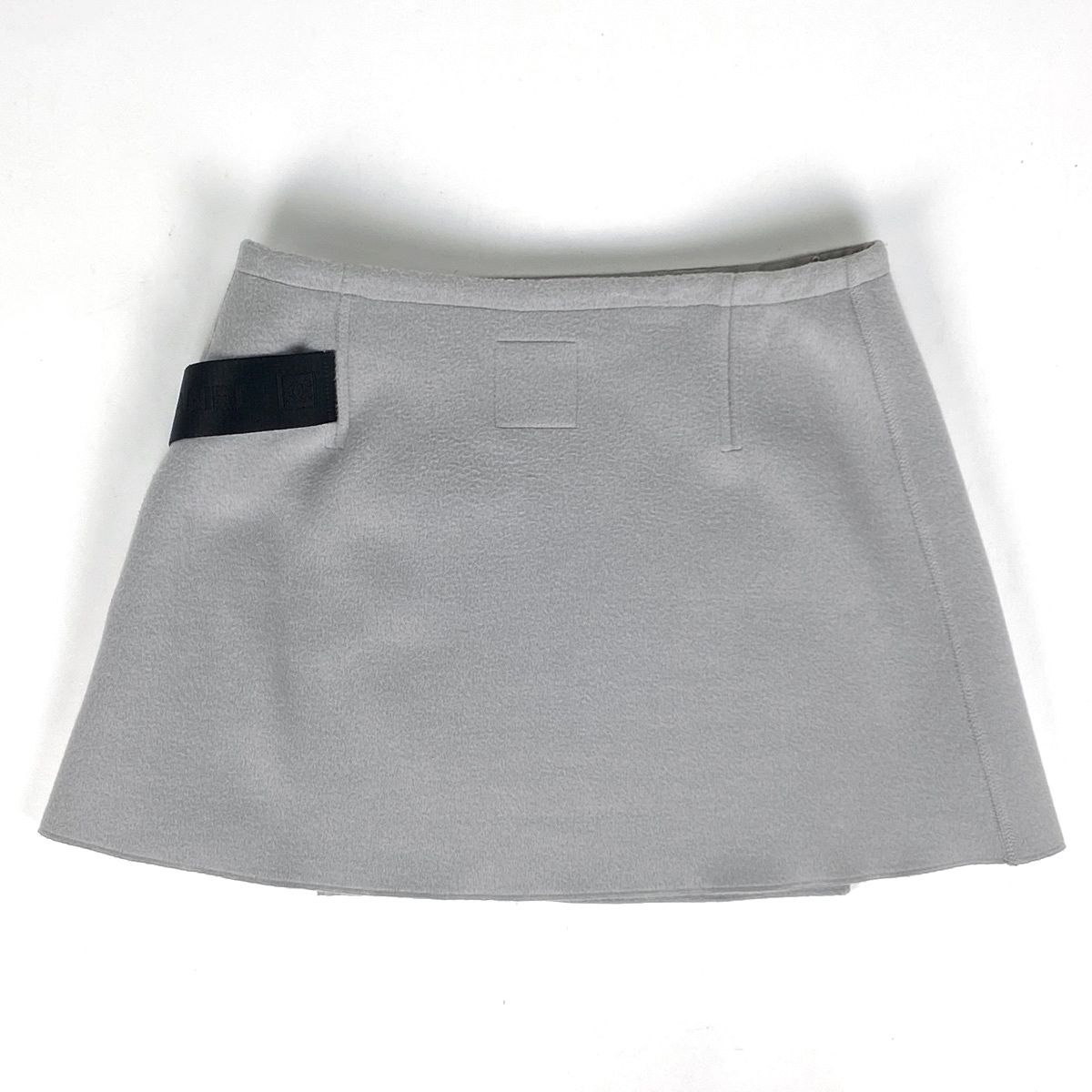 シャネル CHANEL スポーツライン ラップスカート ロゴ ベルト付き ボトムス スカート ウール グレー レディース