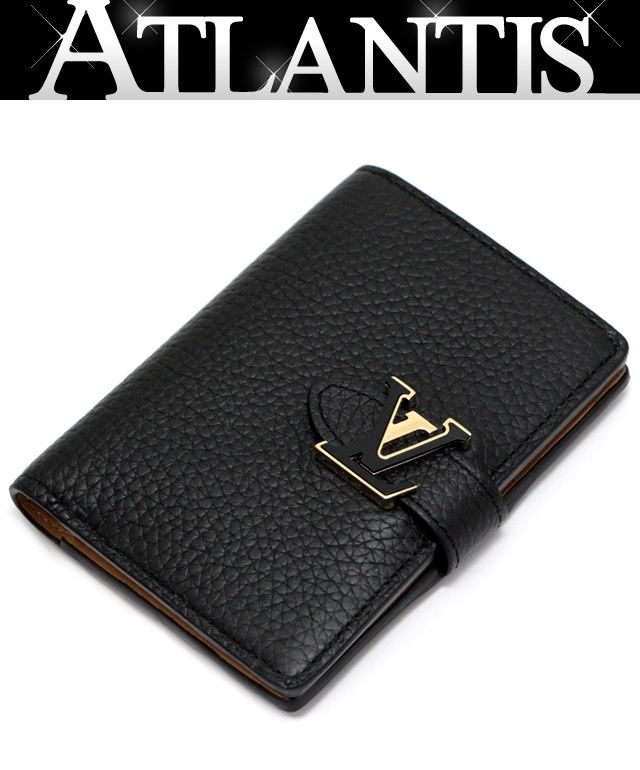 美品　LOUIS VUITTON ブラック 二つ折り財布　RFID　M81561 美品 LOUIS VUITTON ブラック 二つ折り財布 RFID M81561 ルイヴィトン