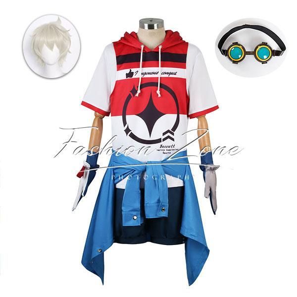 ◆原神 げんしん 風 ベネット Bennett コスプレ衣装 ウィッグ 眼鏡 cosplay コスチューム イベント アニメ ハロウィン仮装 変装