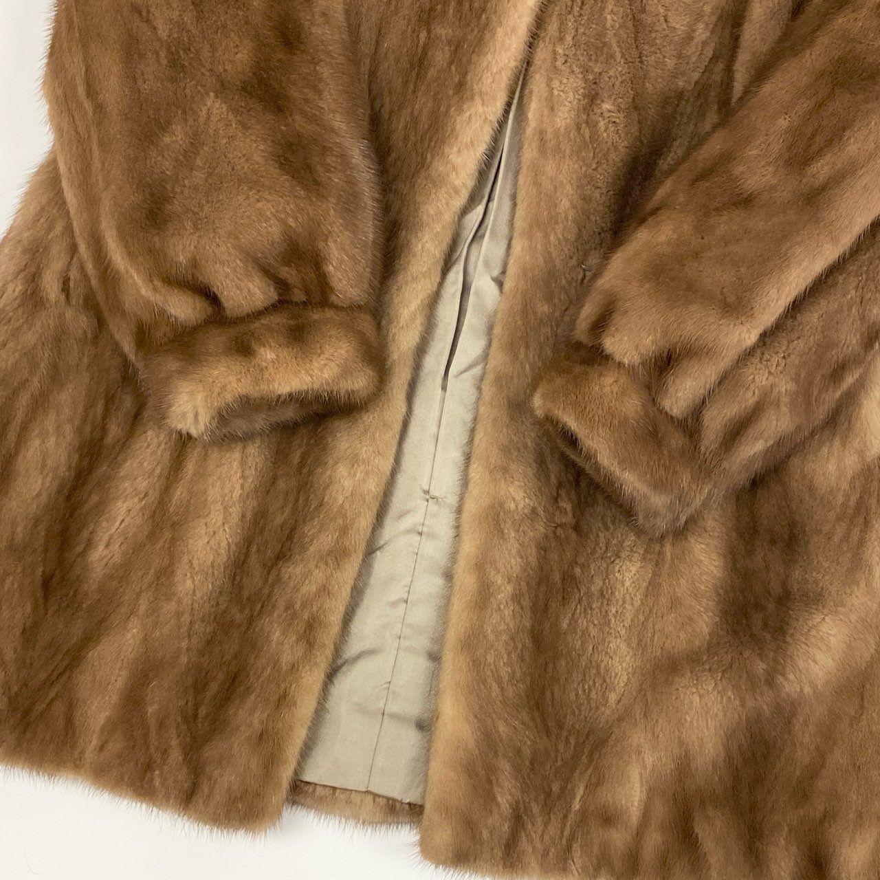 SAGA MINK サガミンク 本毛皮 ミンクコート 着丈86㎝ 茶 ブラウン