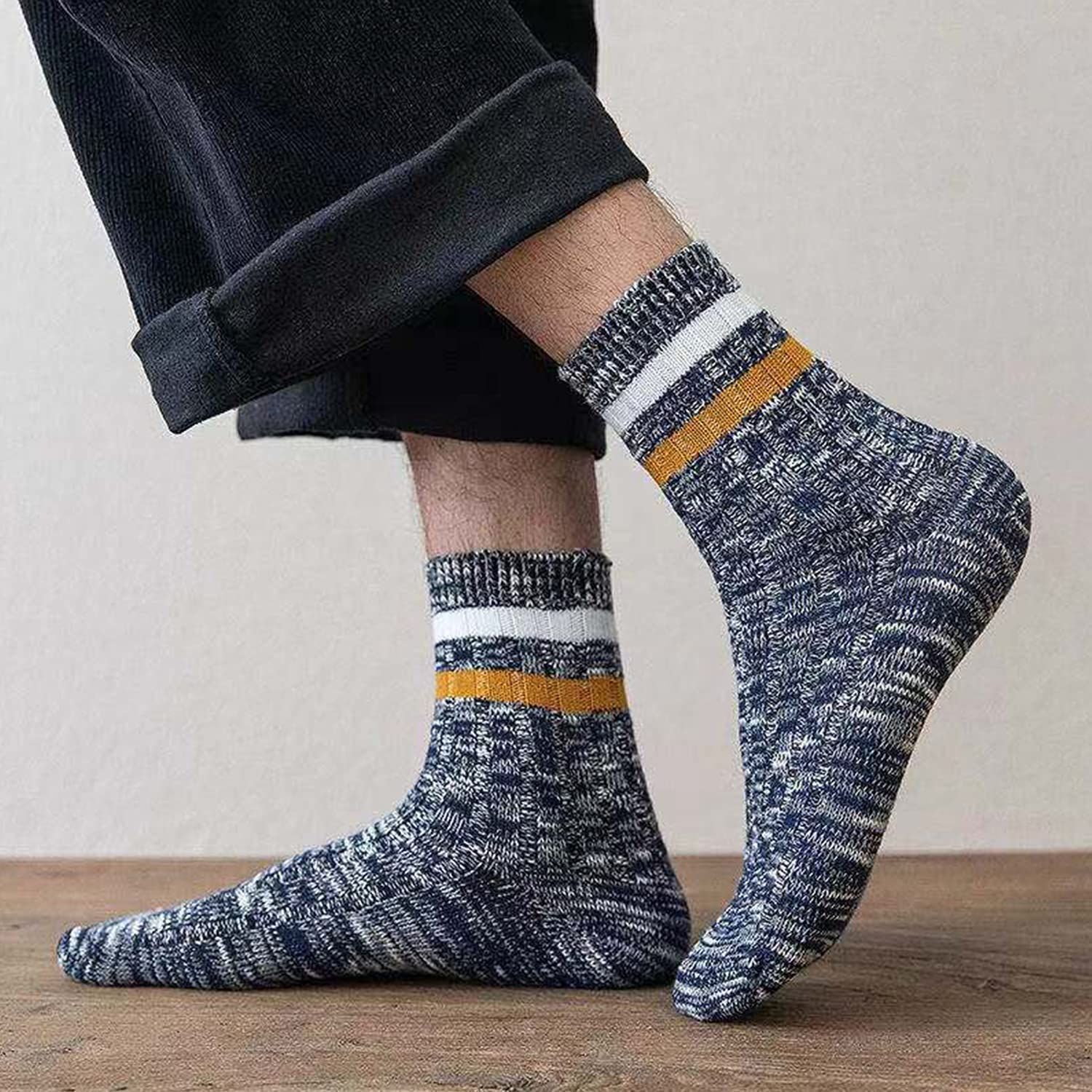 メルカリshops 靴下 メンズ ソックス ハイソックス 冬 暖かい10足セット 24 28cm