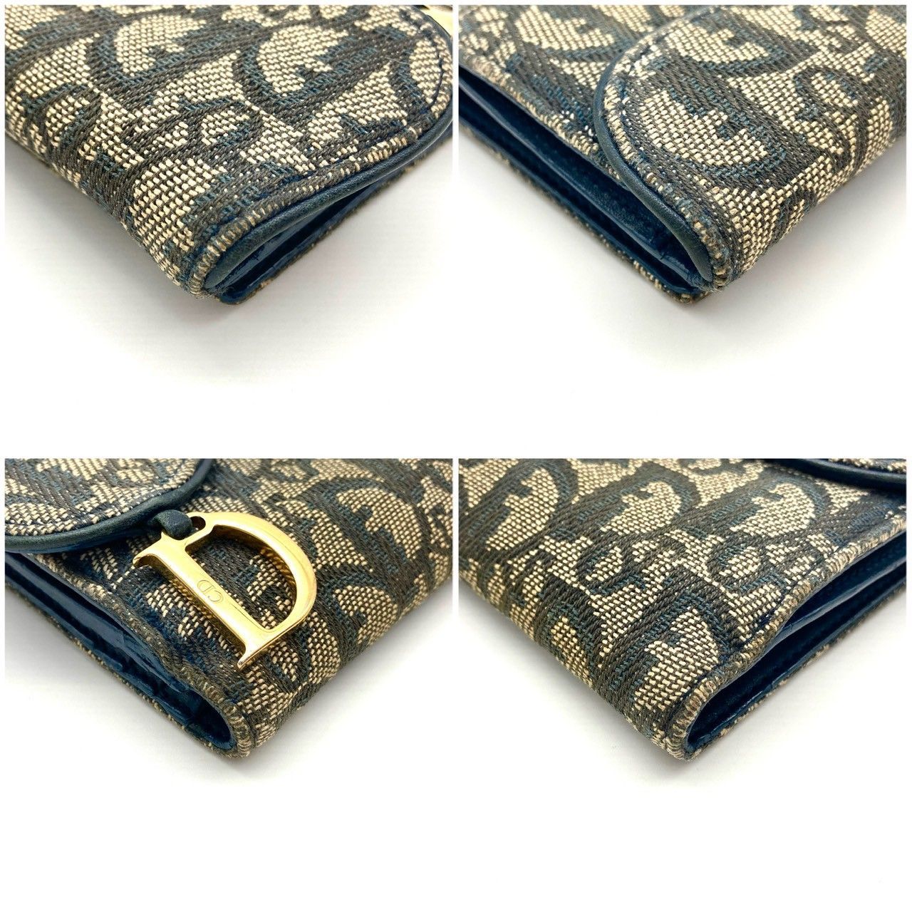 ゆう クリスチャンディオール サドルコンパクト財布 二つ折り財布 ブラック